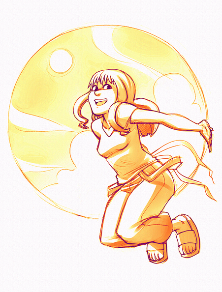 Luna Leaping Sketch